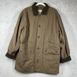 Orvis Chore Jacket Large Brown Corduroy Collar Field Canvas Work Wear Outdoor